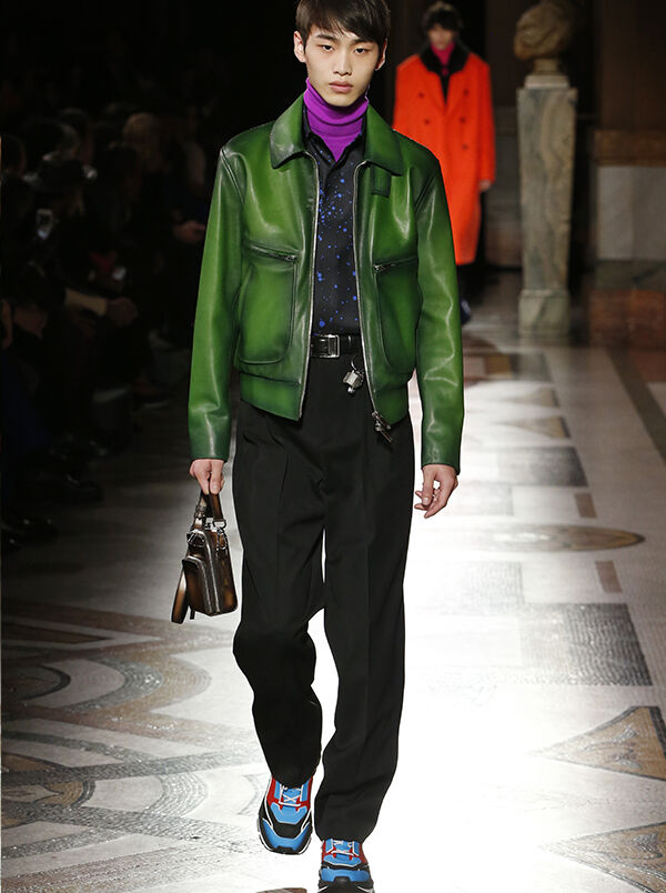 BERLUTI Houndstoouth Leather Blouson
